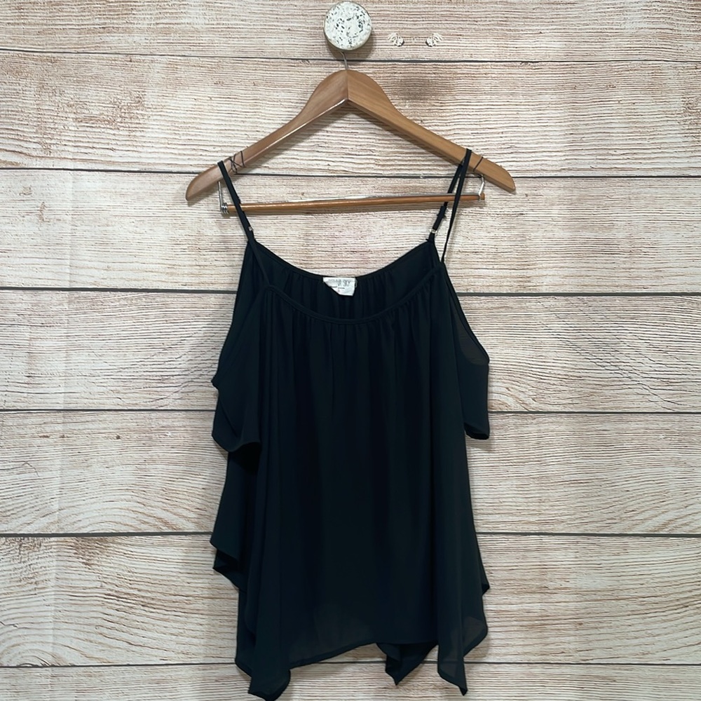 Sienna Sky Black Cold Shoulder Blouse Small